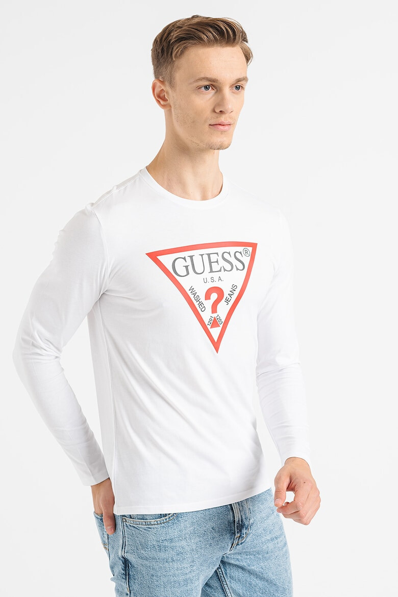 GUESS JEANS Bluza slim fit de bumbac cu imprimeu logo - Pled.ro