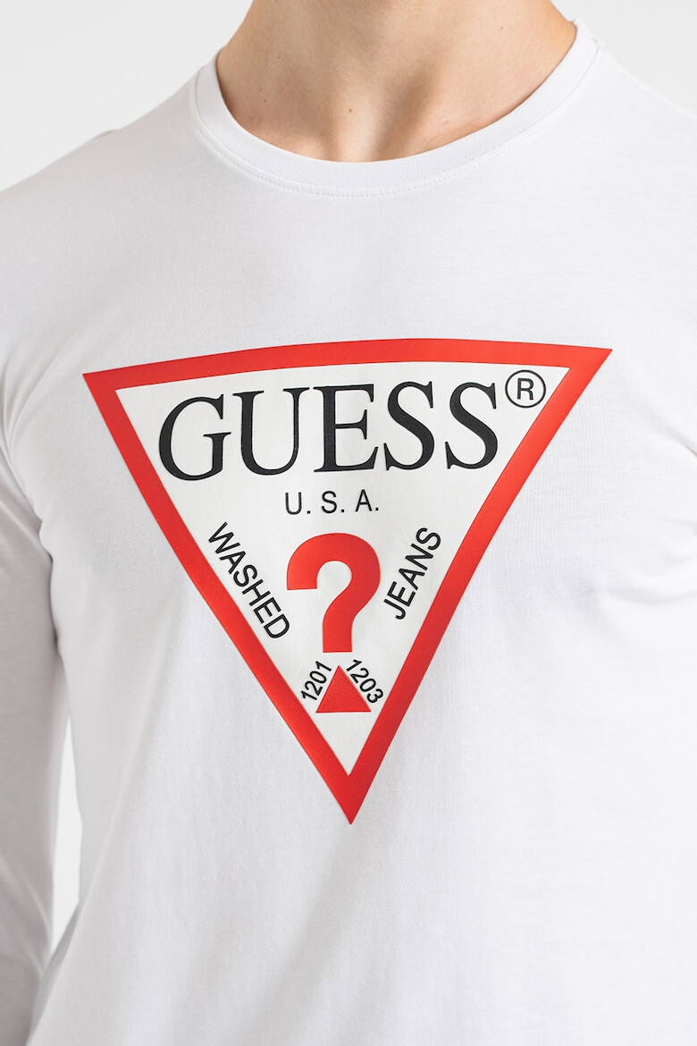 GUESS JEANS Bluza slim fit de bumbac cu imprimeu logo - Pled.ro