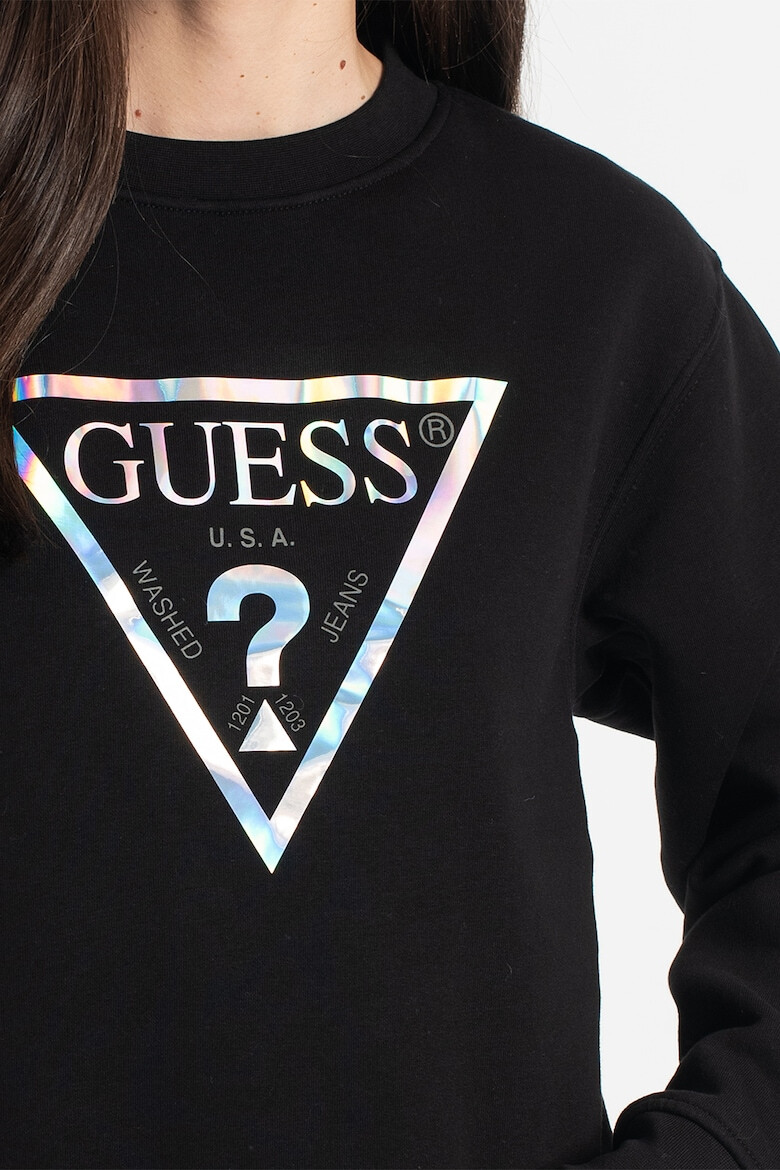 GUESS JEANS Bluza sport cu decolteu la baza gatului logo si maneci cazute - Pled.ro