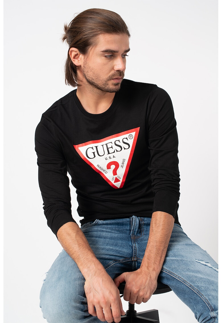 GUESS JEANS Bluza slim fit cu imprimeu logo - Pled.ro