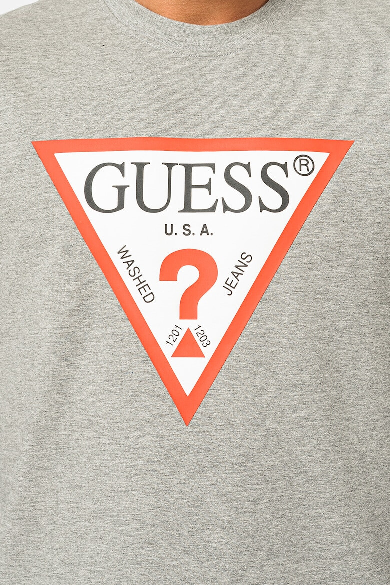 GUESS Bluza sport cu imprimeu logo si decolteu la baza gatului - Pled.ro