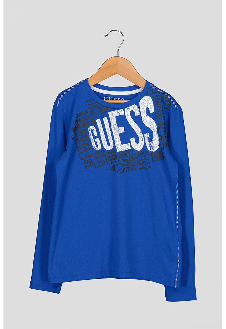 GUESS JEANS Bluza sport cu imprimeu logo si maneci lungi - Pled.ro