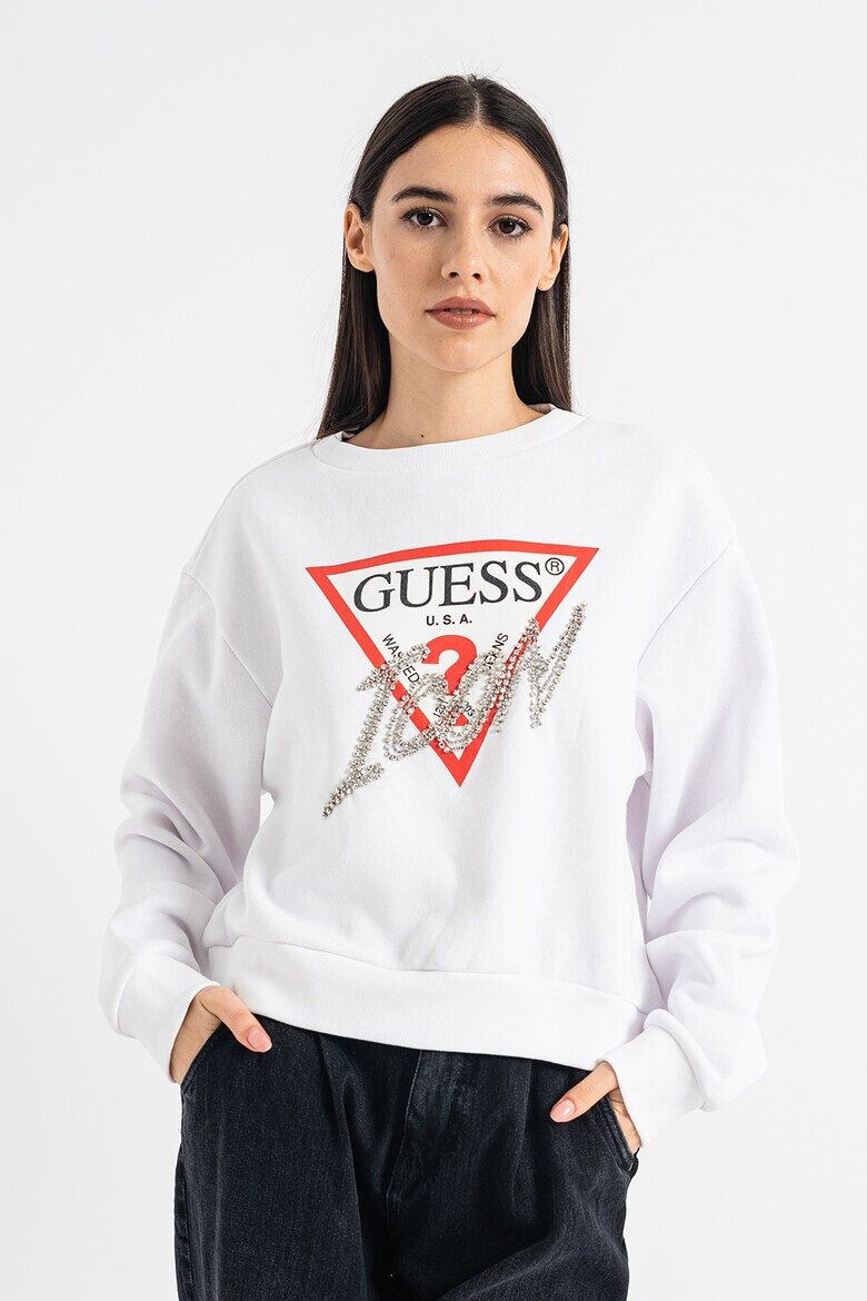 GUESS JEANS Bluza sport cu logo din strasuri - Pled.ro