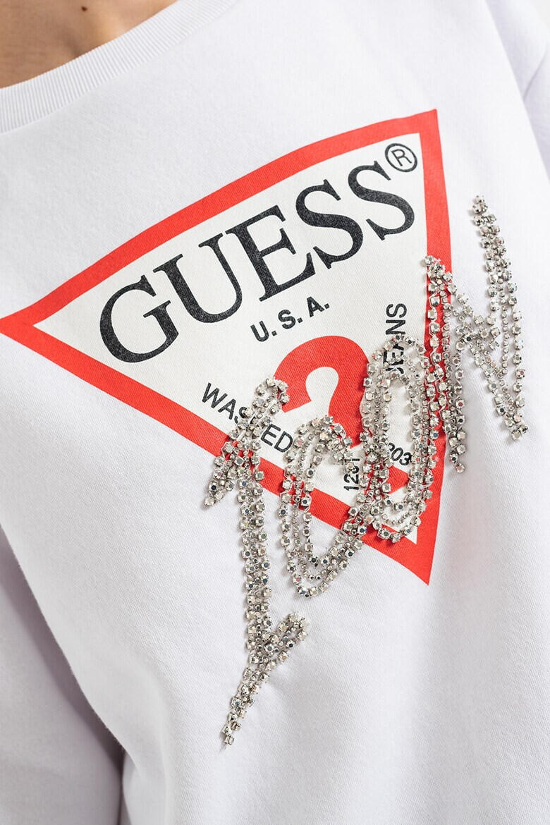 GUESS JEANS Bluza sport cu logo din strasuri - Pled.ro