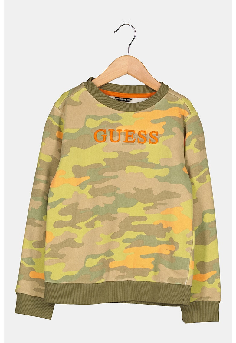 GUESS JEANS Bluza sport de bumbac cu model camuflaj - Pled.ro