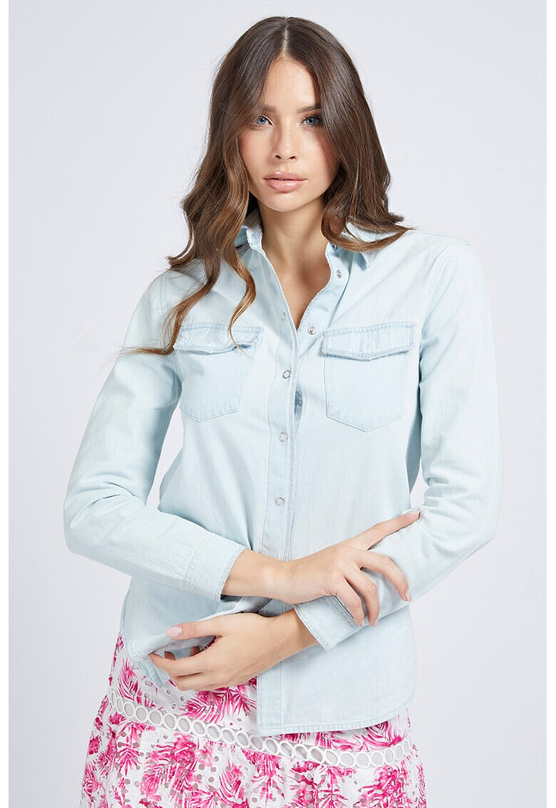 GUESS JEANS Camasa din chambray cu buzunare aplicate - Pled.ro