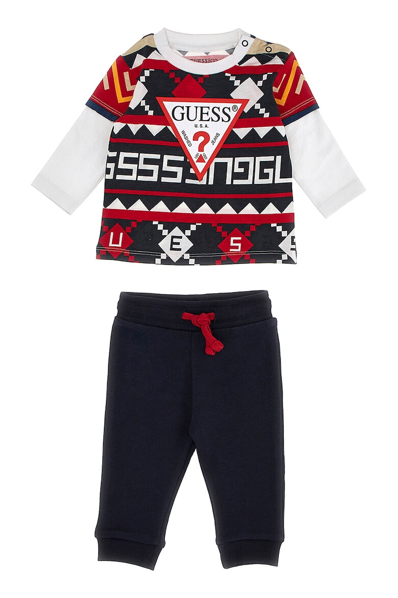 GUESS JEANS Set de pantaloni sport si tricou cu decolteu la baza gatului - 2 piese - Pled.ro