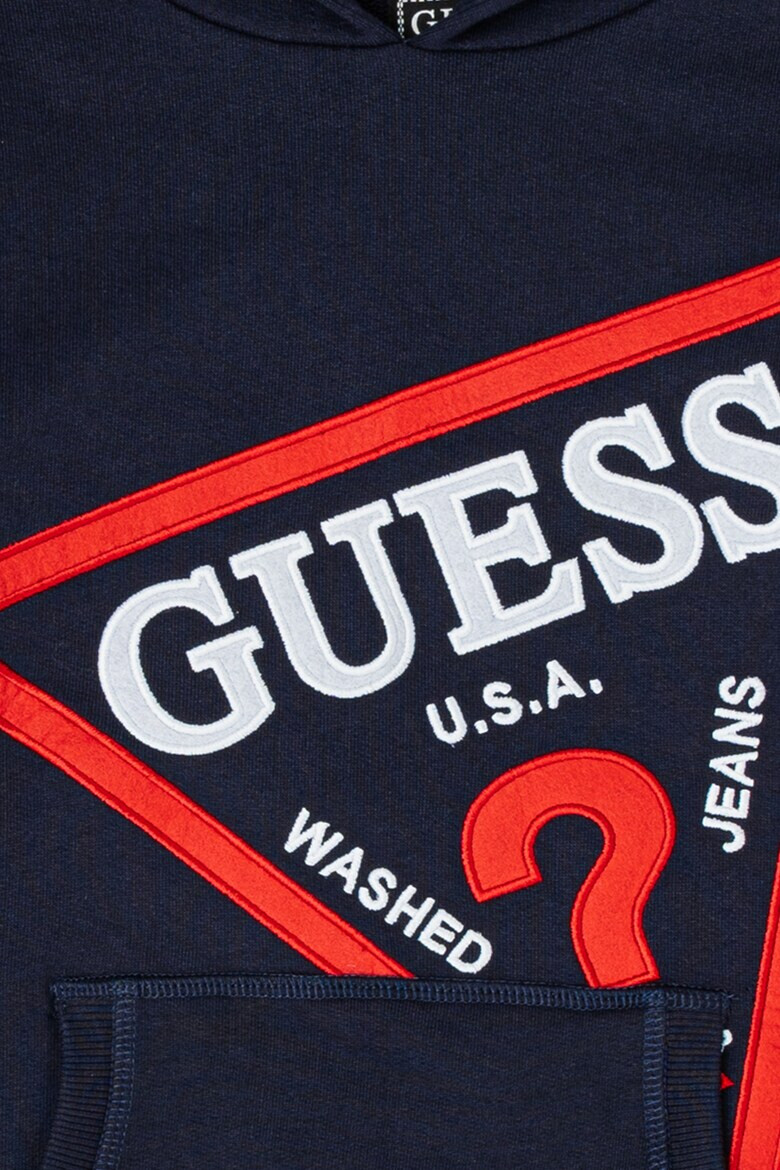 GUESS JEANS Hanorac cu imprimeu logo si buzunar kangaroo - Pled.ro