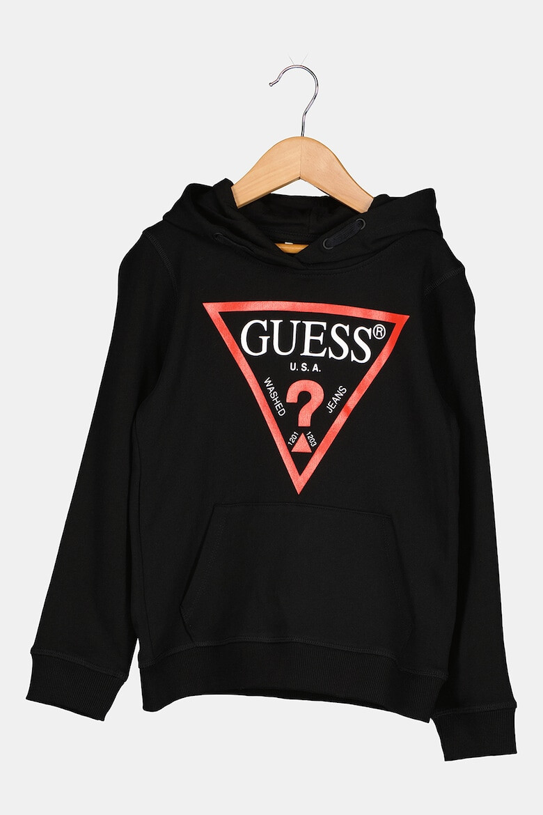 GUESS KIDS Hanorac de bumbac cu buzunar kangaroo - Pled.ro