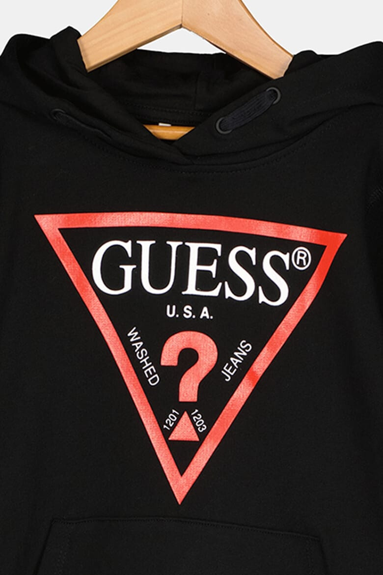 GUESS KIDS Hanorac de bumbac cu buzunar kangaroo - Pled.ro