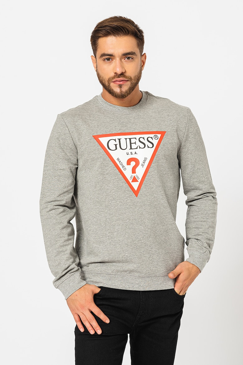 GUESS Bluza sport cu imprimeu logo si decolteu la baza gatului - Pled.ro