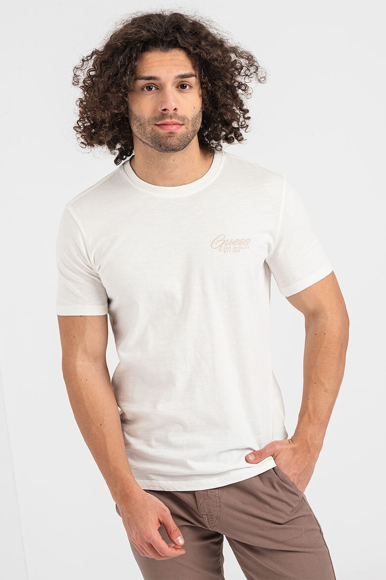 GUESS Tricou cu decolteu la baza gatului cu logo - Pled.ro