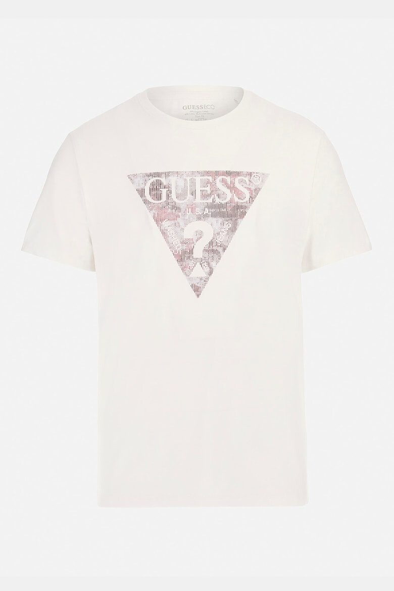 GUESS JEANS Tricou cu decolteu la baza gatului si imprimeu logo - Pled.ro