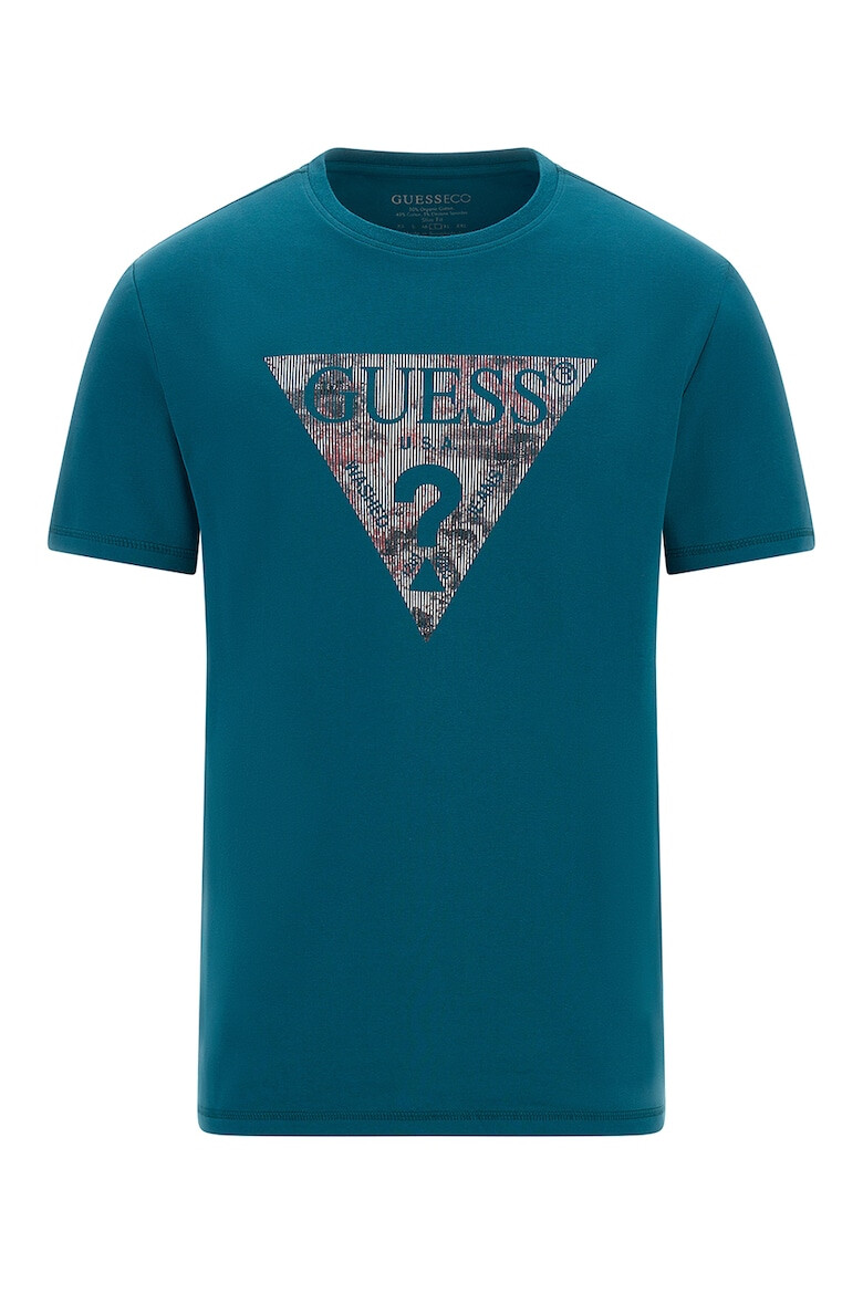 GUESS JEANS Tricou cu decolteu la baza gatului si imprimeu logo - Pled.ro