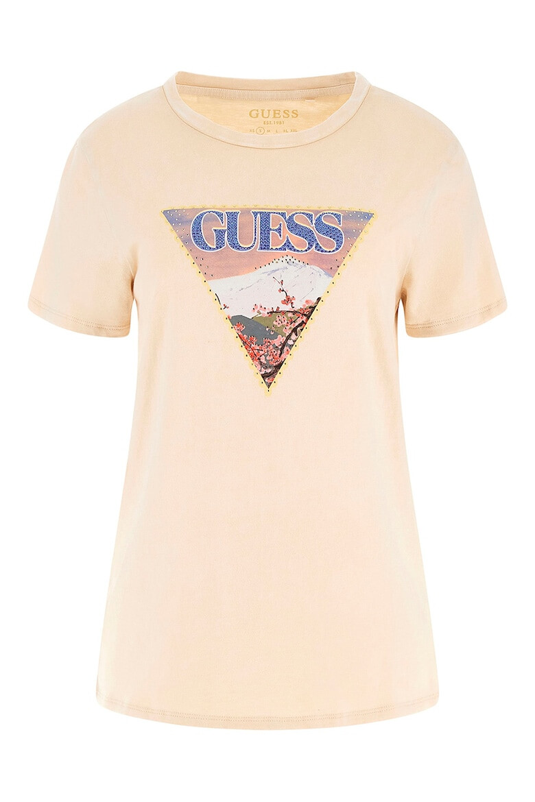 GUESS Tricou cu imprimeu si aplicatii de strasuri - Pled.ro