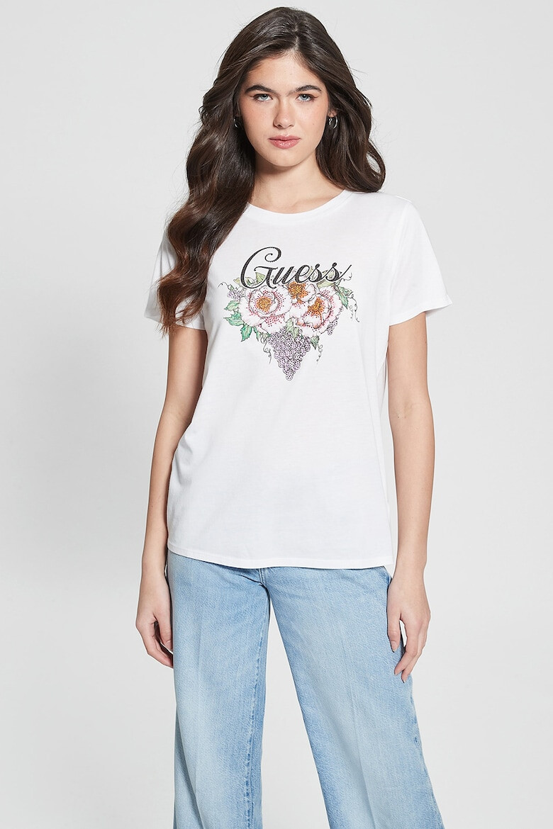 GUESS Tricou din amestec de modal cu imprimeu logo - Pled.ro