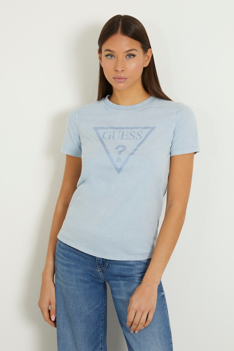 GUESS Tricou din bumbac cu strasuri - Pled.ro