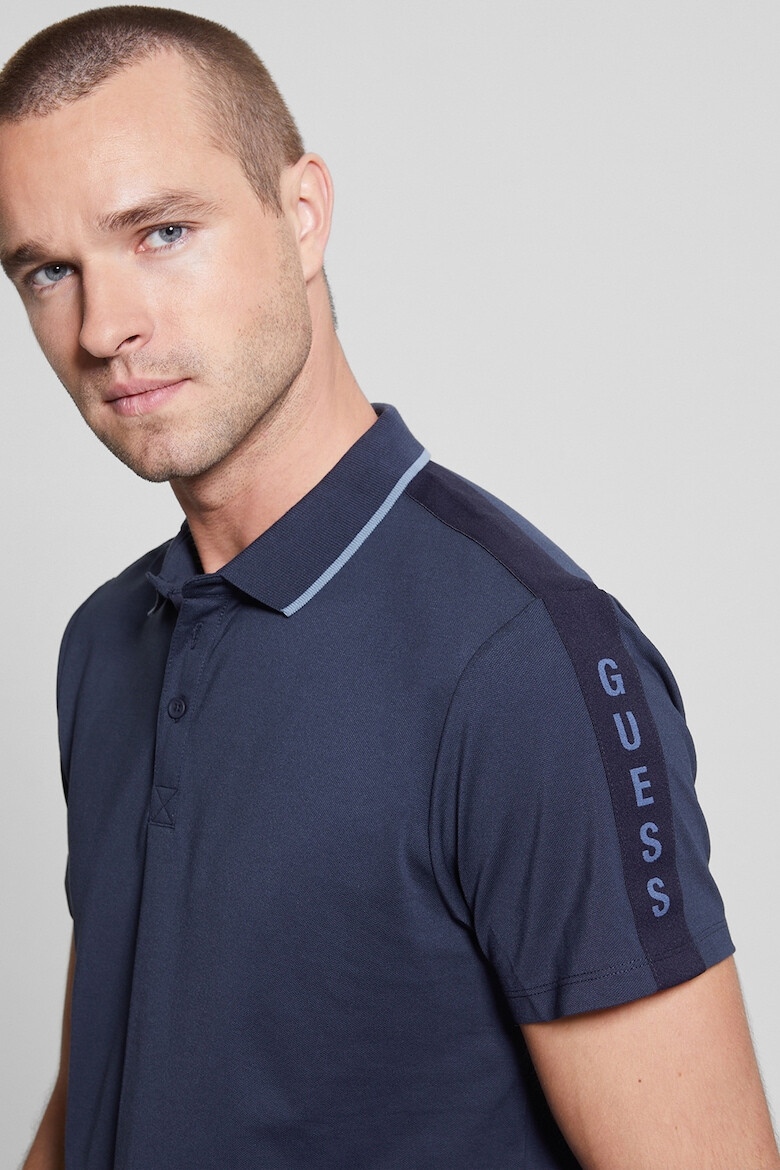 GUESS Tricou polo din material pique - Pled.ro