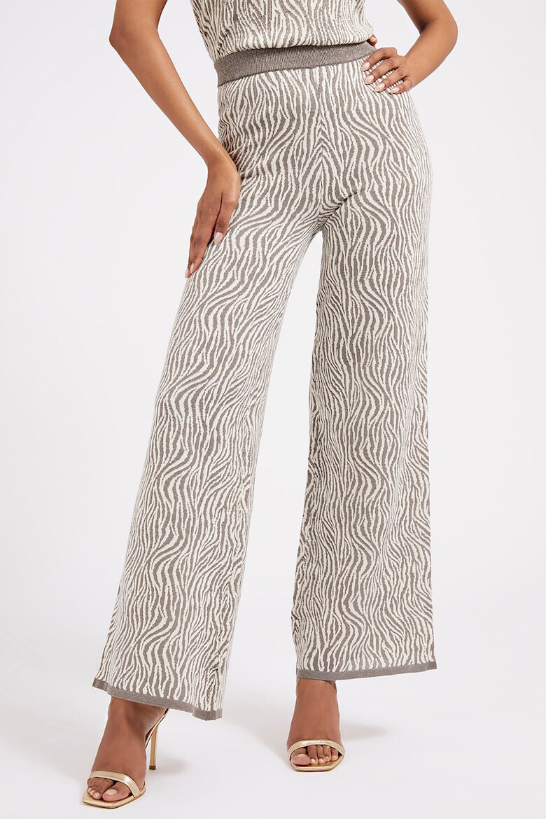 GUESS JEANS Pantaloni cu croiala ampla si animal print - Pled.ro