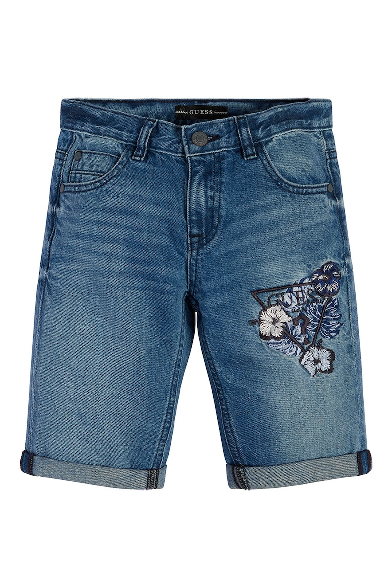 GUESS JEANS Pantaloni scurti din denim cu logo brodat - Pled.ro