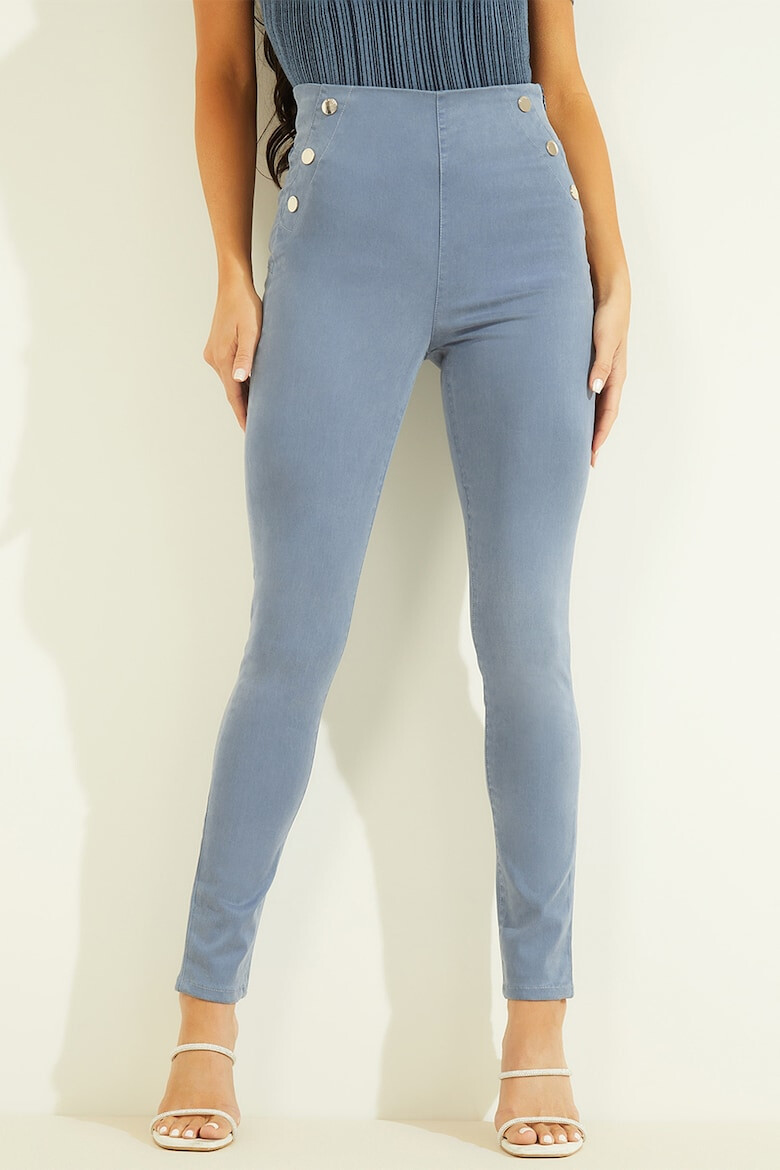 GUESS JEANS Pantaloni skinny din amestec de lyocell cu nasturi decorativi - Pled.ro