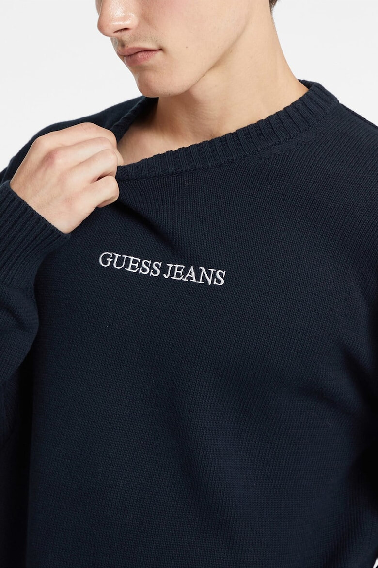 GUESS JEANS Pulover de bumbac cu broderie logo - Pled.ro