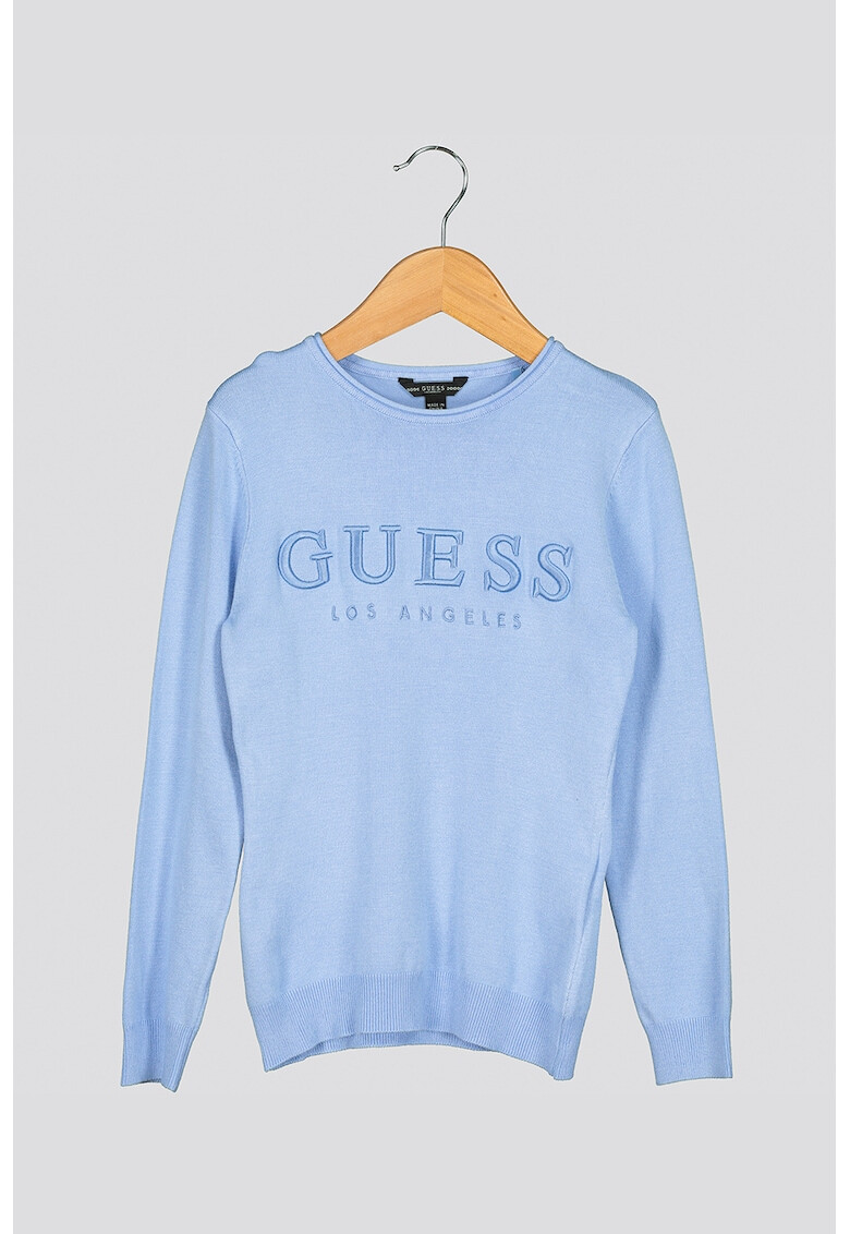 GUESS JEANS Pulover din tricot fin cu logo brodat - Pled.ro