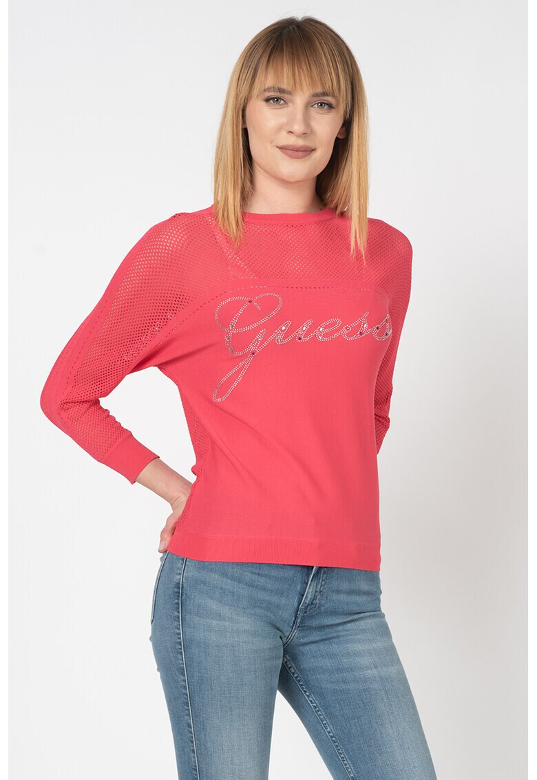 GUESS JEANS Pulover lejer cu insertii de plasa - Pled.ro