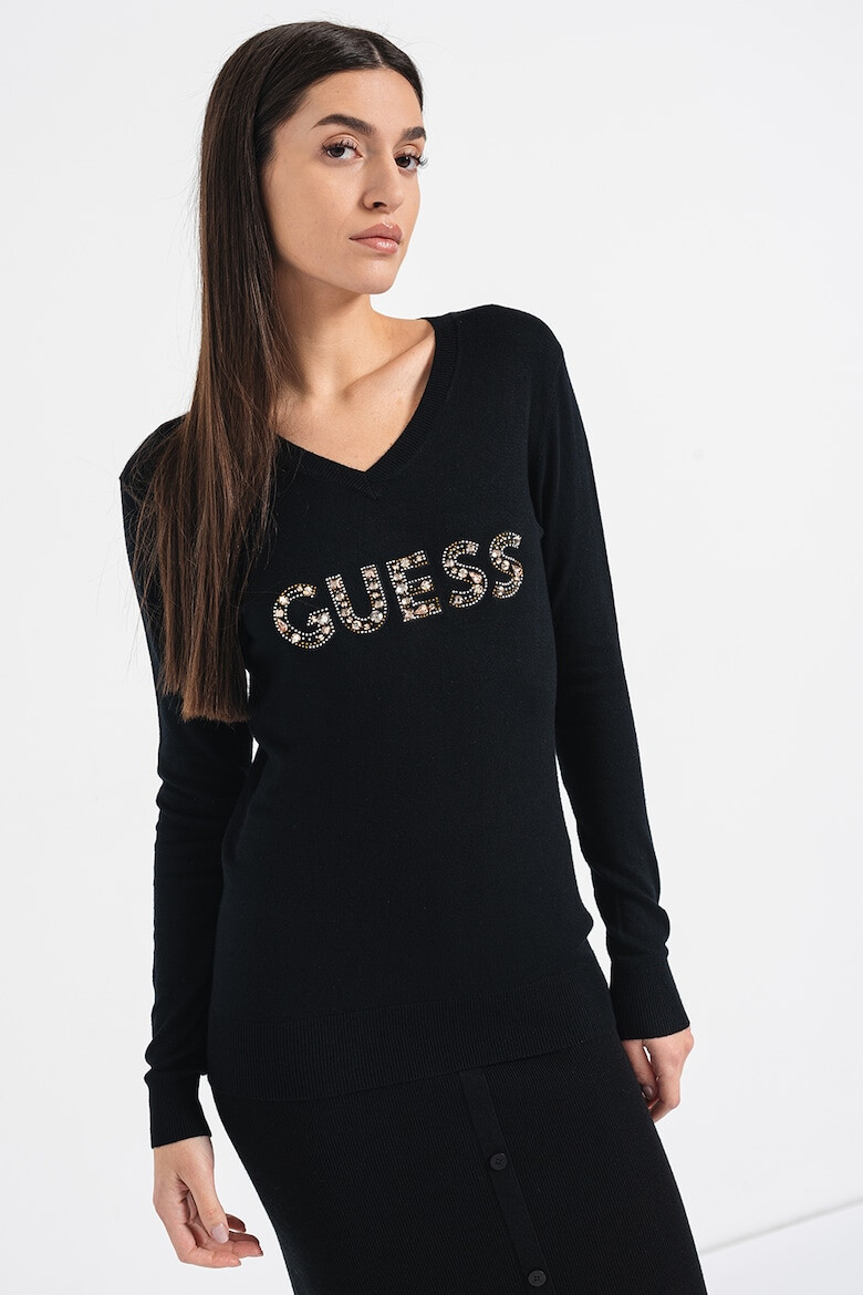 GUESS Pulover tricotat fin din amestec de viscoza - Pled.ro