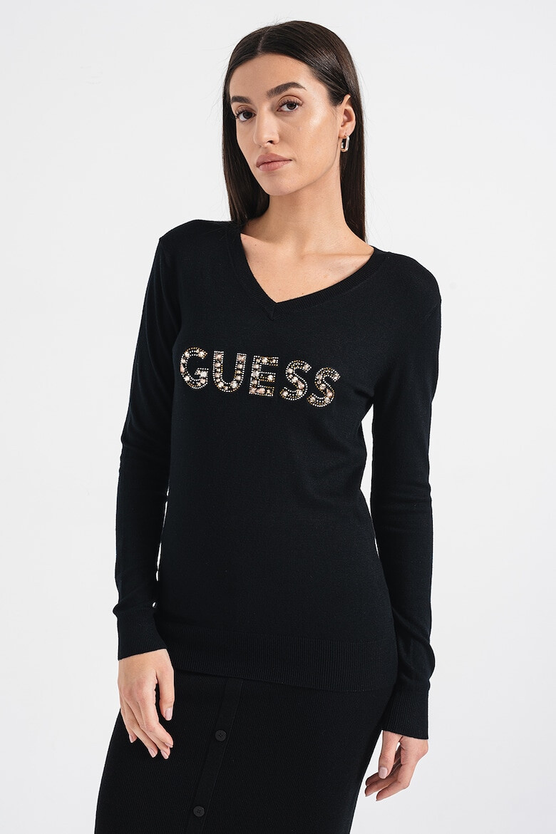 GUESS Pulover tricotat fin din amestec de viscoza - Pled.ro