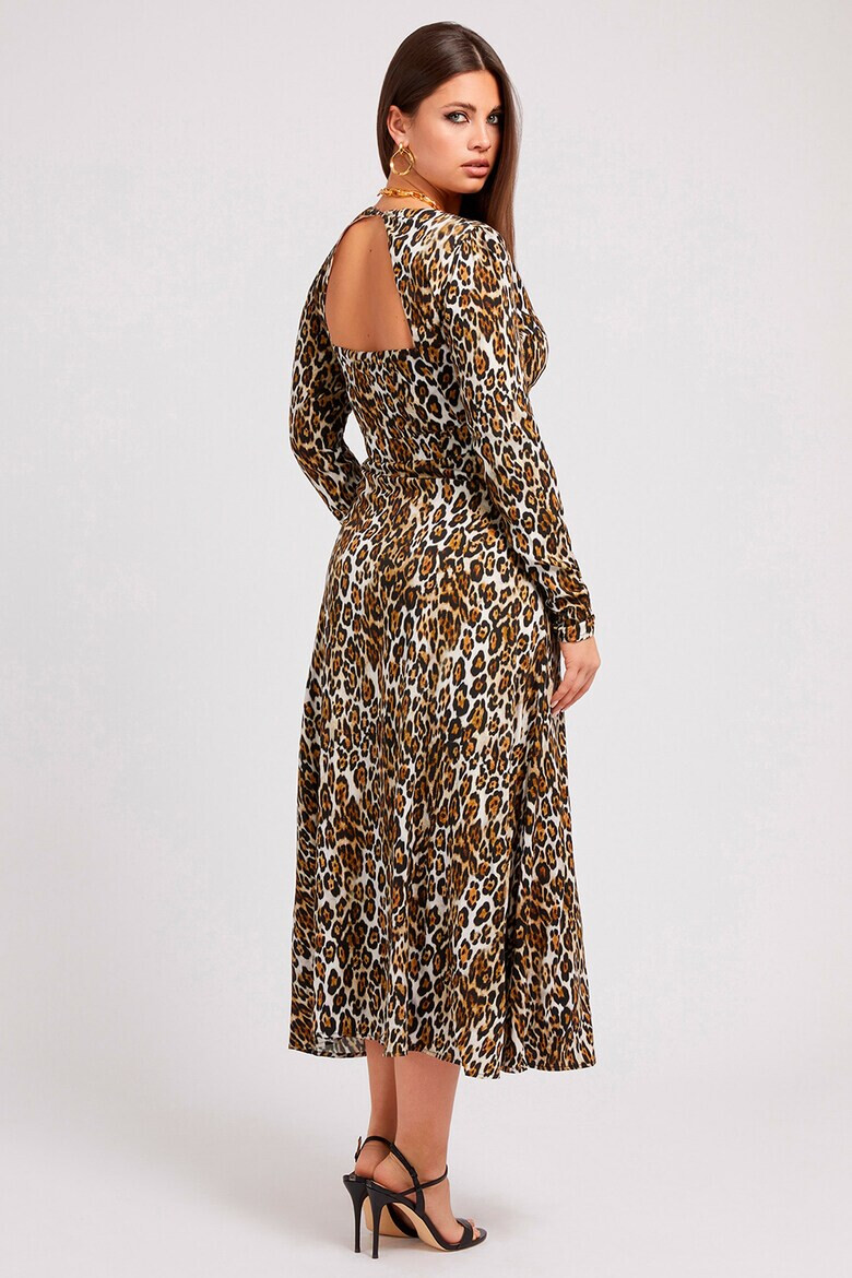 GUESS JEANS Rochie cu animal print si decupaj pe spate - Pled.ro