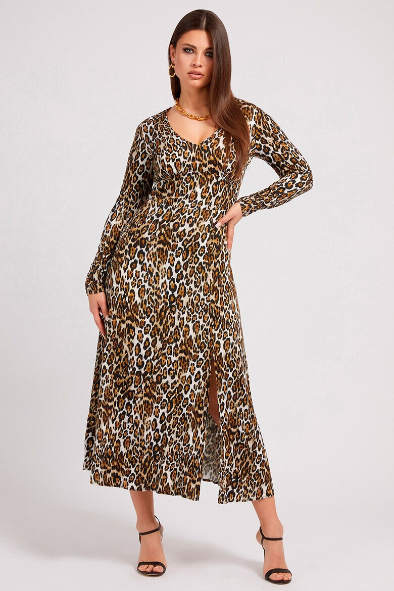 GUESS JEANS Rochie cu animal print si decupaj pe spate - Pled.ro