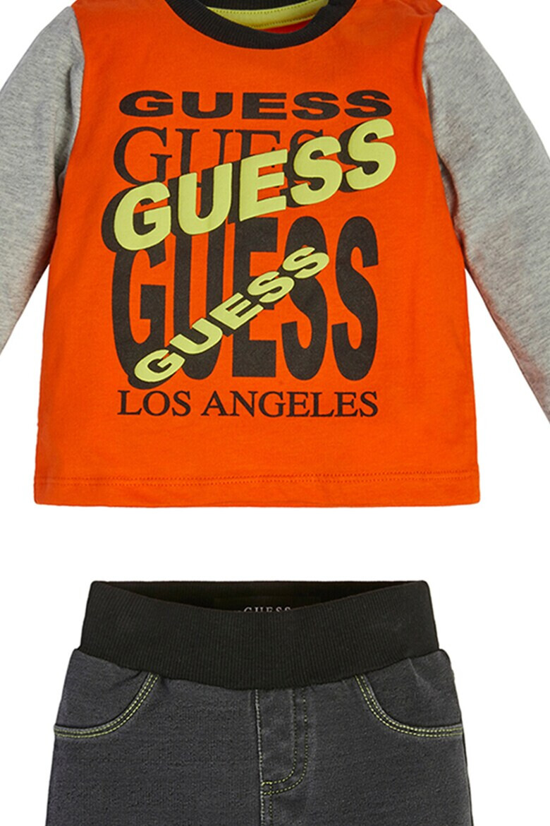 GUESS JEANS Set de bluza si colanti cu imprimeu logo contrastant - 2 piese - Pled.ro