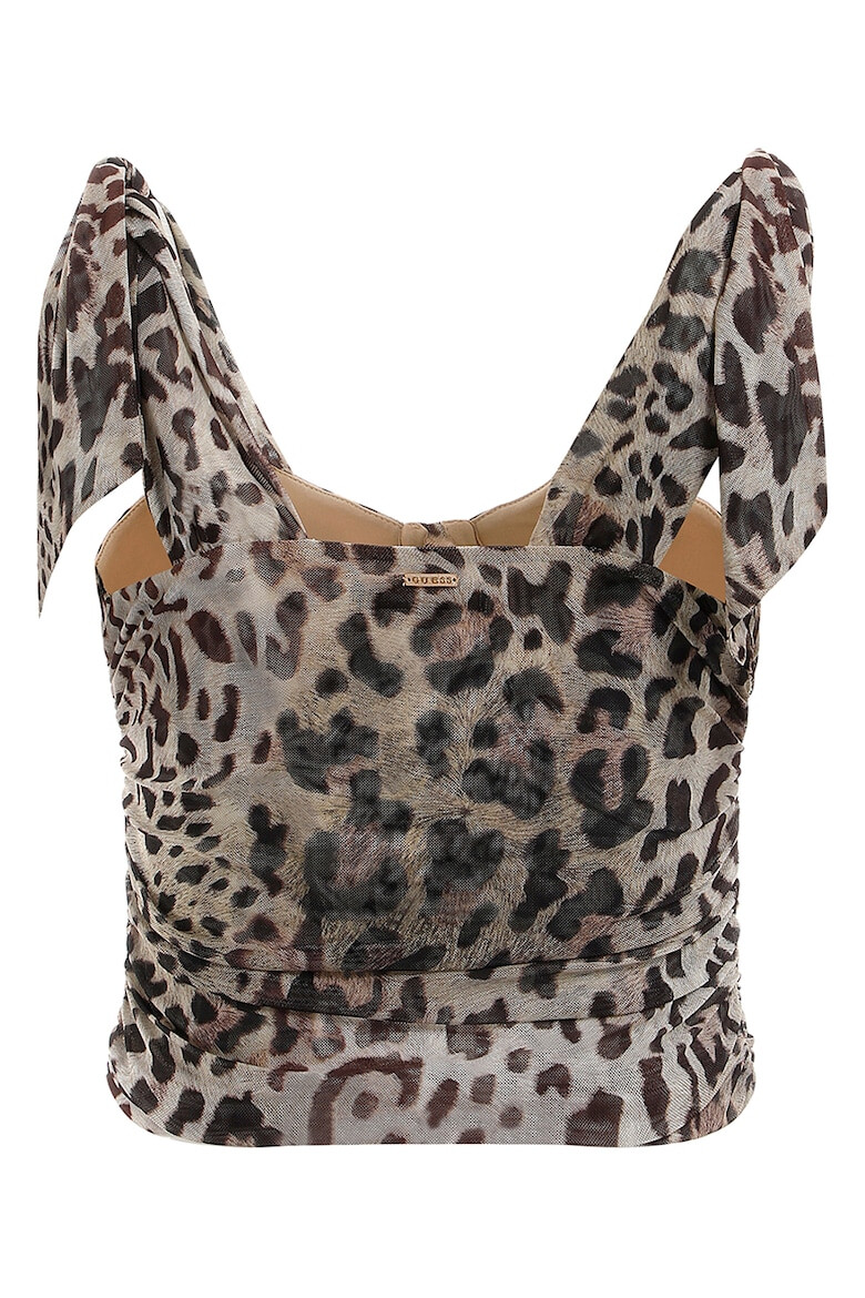 GUESS JEANS Top-corseta de plasa cu animal print - Pled.ro