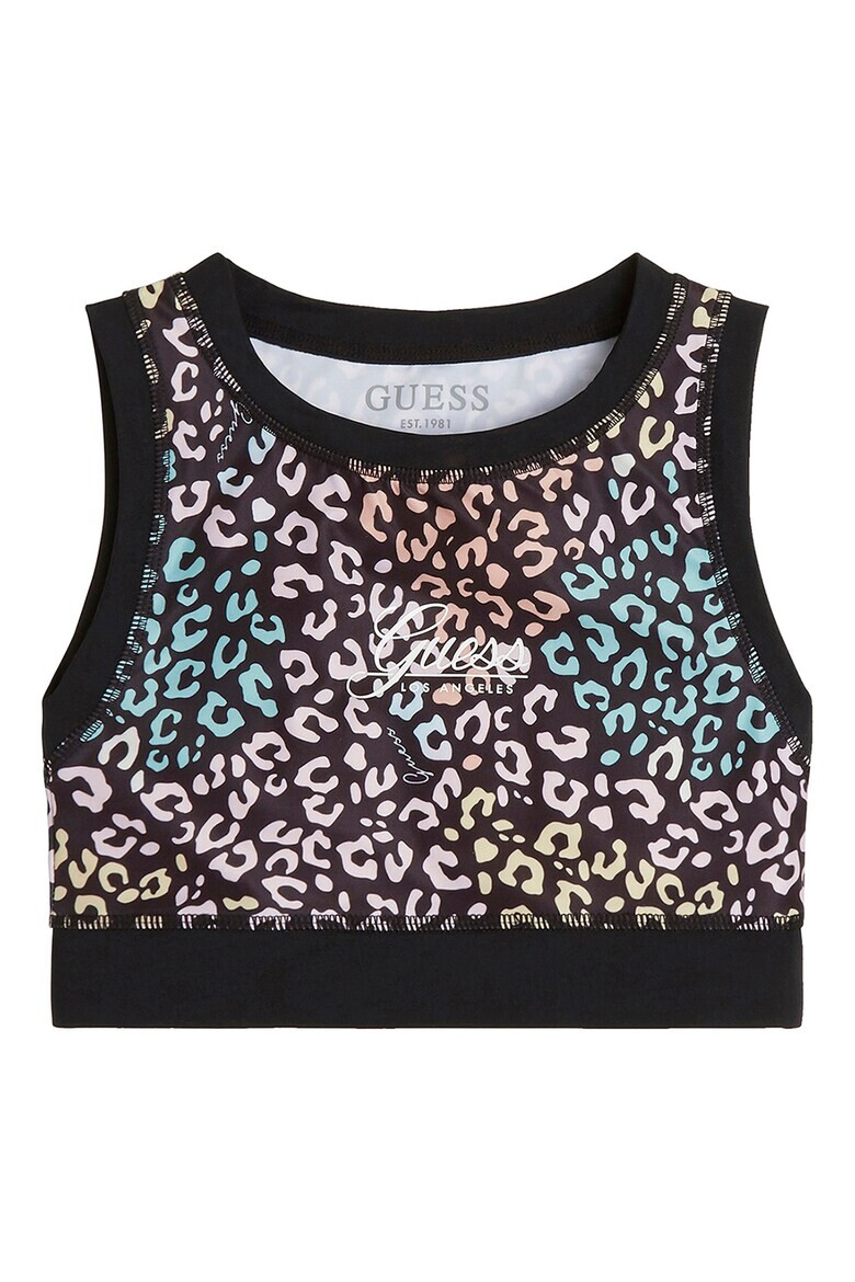 GUESS JEANS Top crop cu animal print - Pled.ro