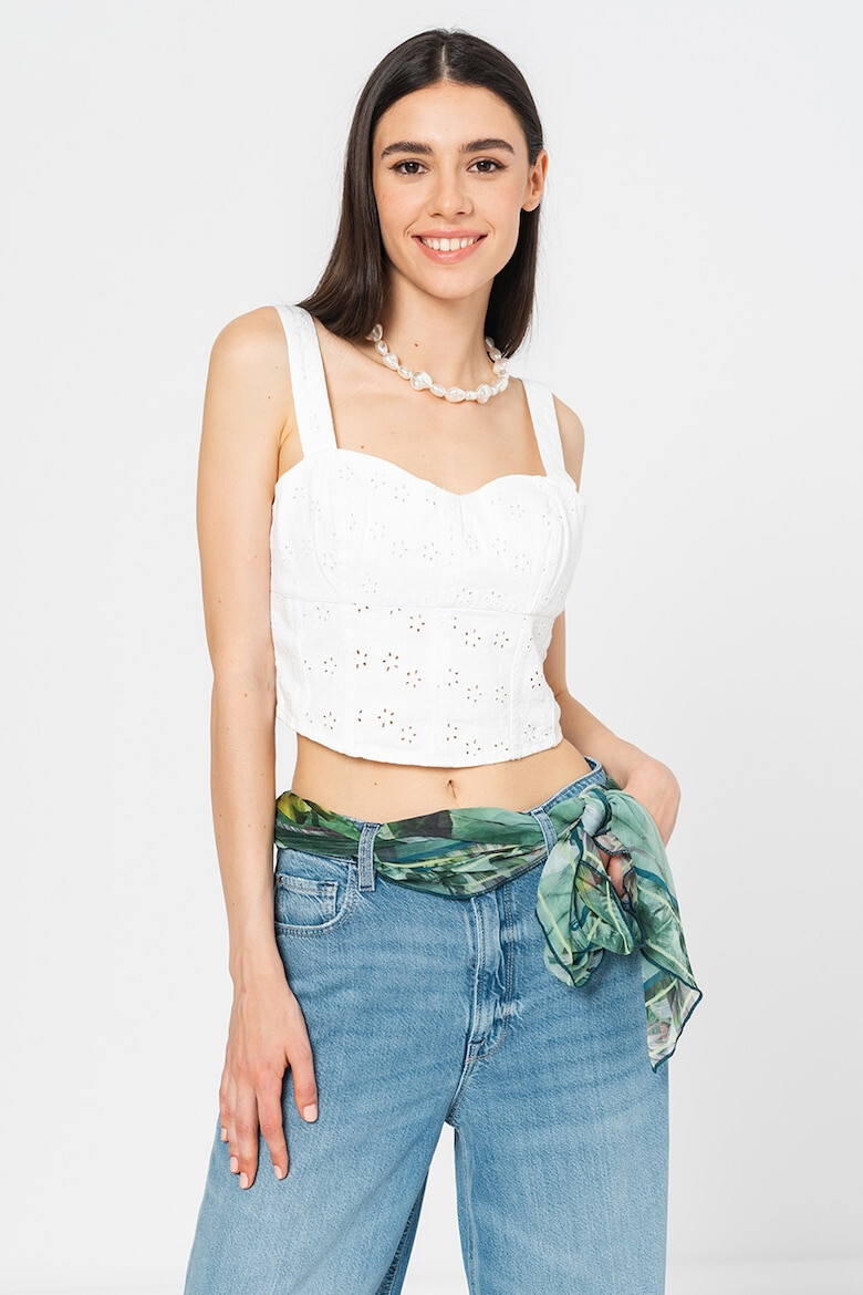 GUESS JEANS Top cu broderie anglaise - Pled.ro