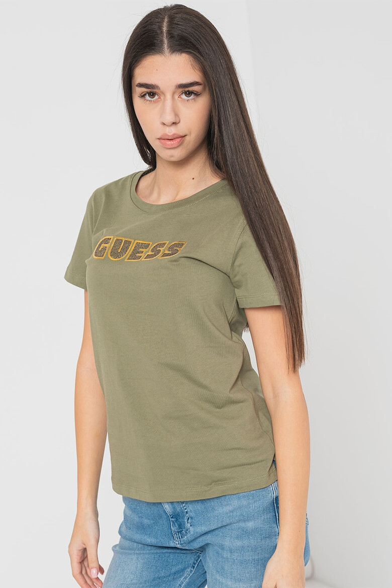 GUESS Tricou cu decolteu la baza gatului cu logo - Pled.ro