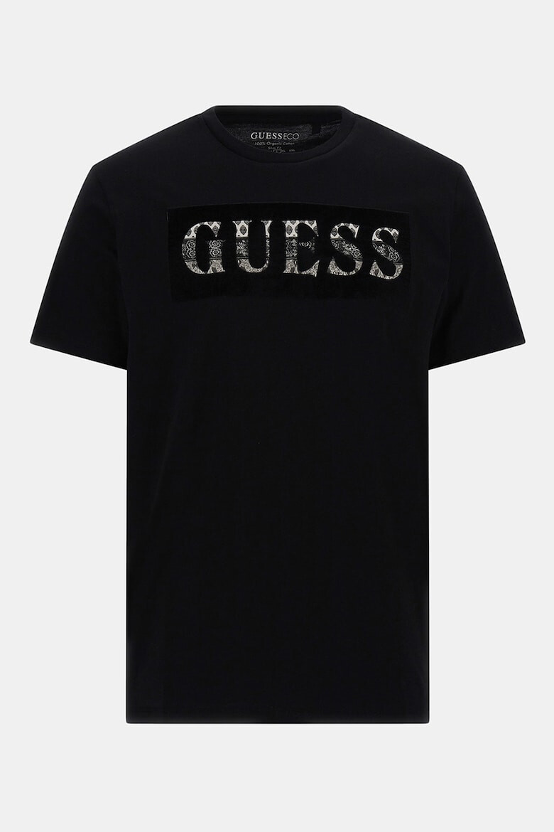 GUESS JEANS Tricou cu decolteu la baza gatului si imprimeu logo - Pled.ro