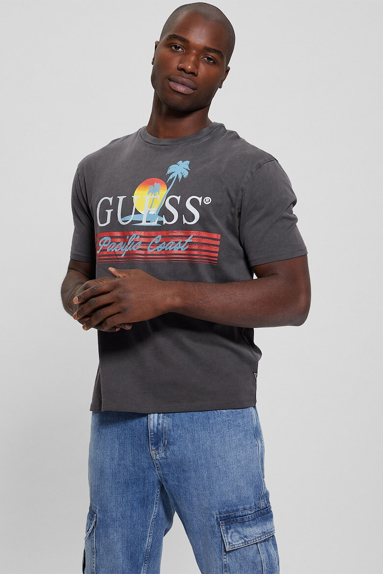 GUESS JEANS Tricou din bumbac cu imprimeu logo - Pled.ro