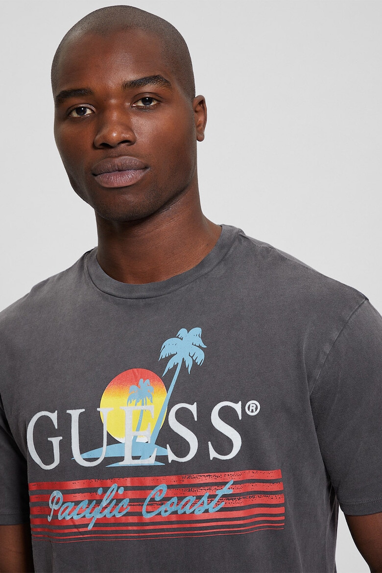 GUESS JEANS Tricou din bumbac cu imprimeu logo - Pled.ro