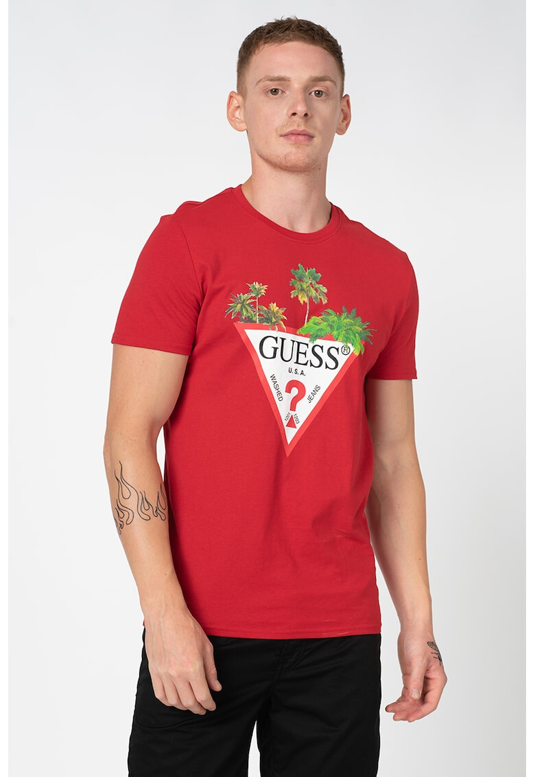 GUESS JEANS Tricou cu imprimeu logo - Pled.ro