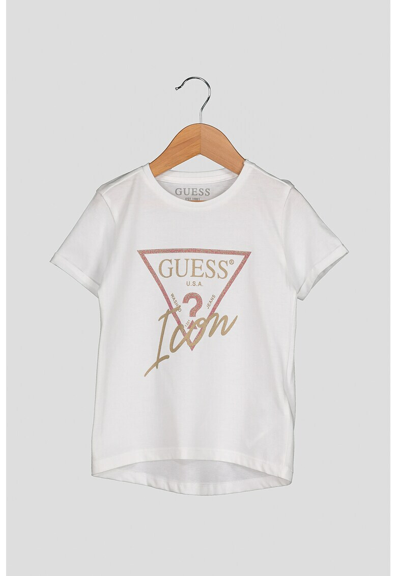 GUESS JEANS Tricou cu decolteu la baza gatului si imprimeu logo 28 - Pled.ro