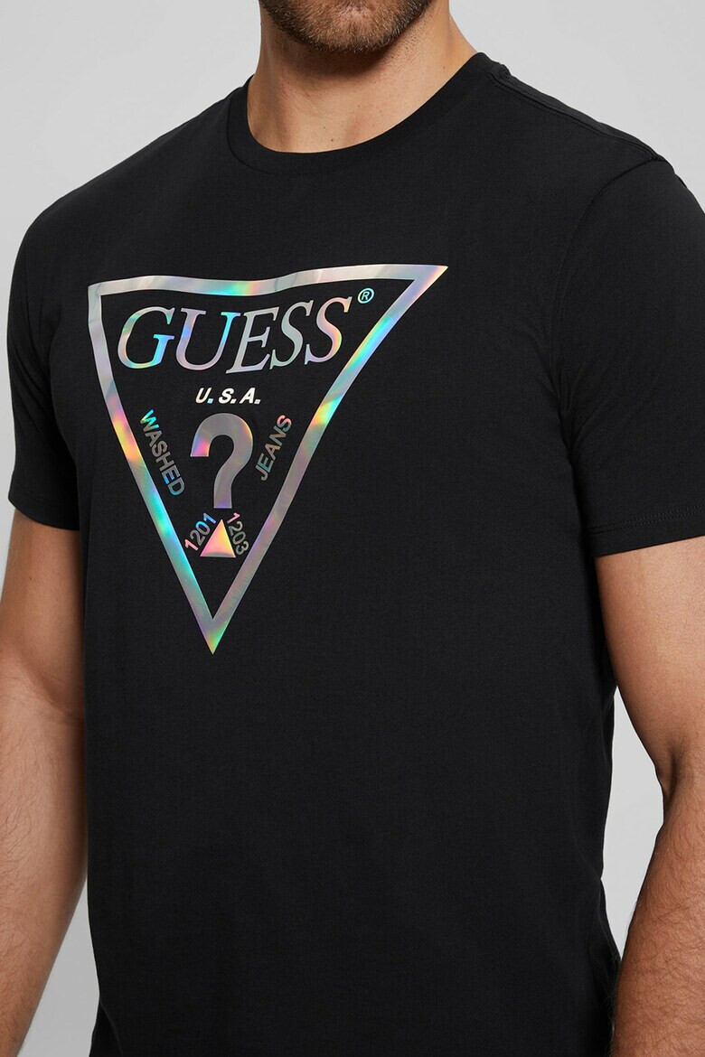 GUESS JEANS Tricou cu imprimeu logo holografic - Pled.ro