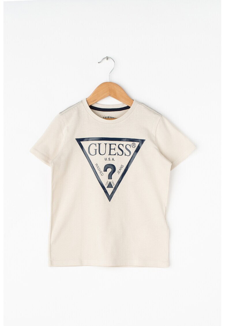 GUESS JEANS Tricou cu decolteu la baza gatului si imprimeu logo - Pled.ro