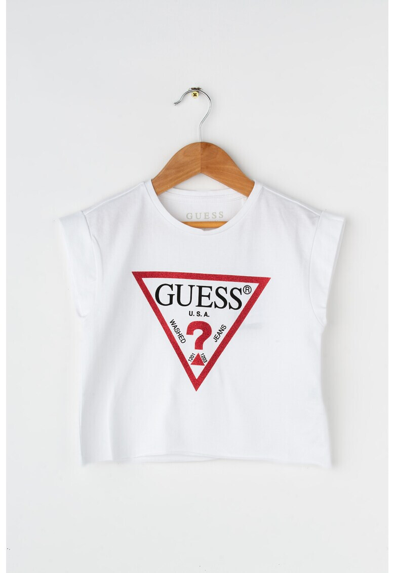 GUESS JEANS Tricou cu logo si maneci cazute - Pled.ro