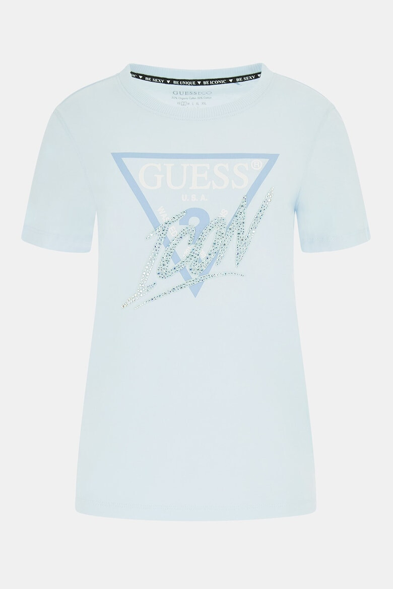 GUESS Tricou cu imprimeu logo si aplicatii de strasuri - Pled.ro