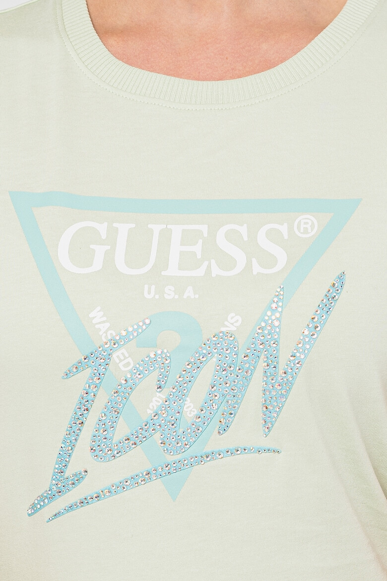 GUESS Tricou cu imprimeu logo si aplicatii de strasuri - Pled.ro