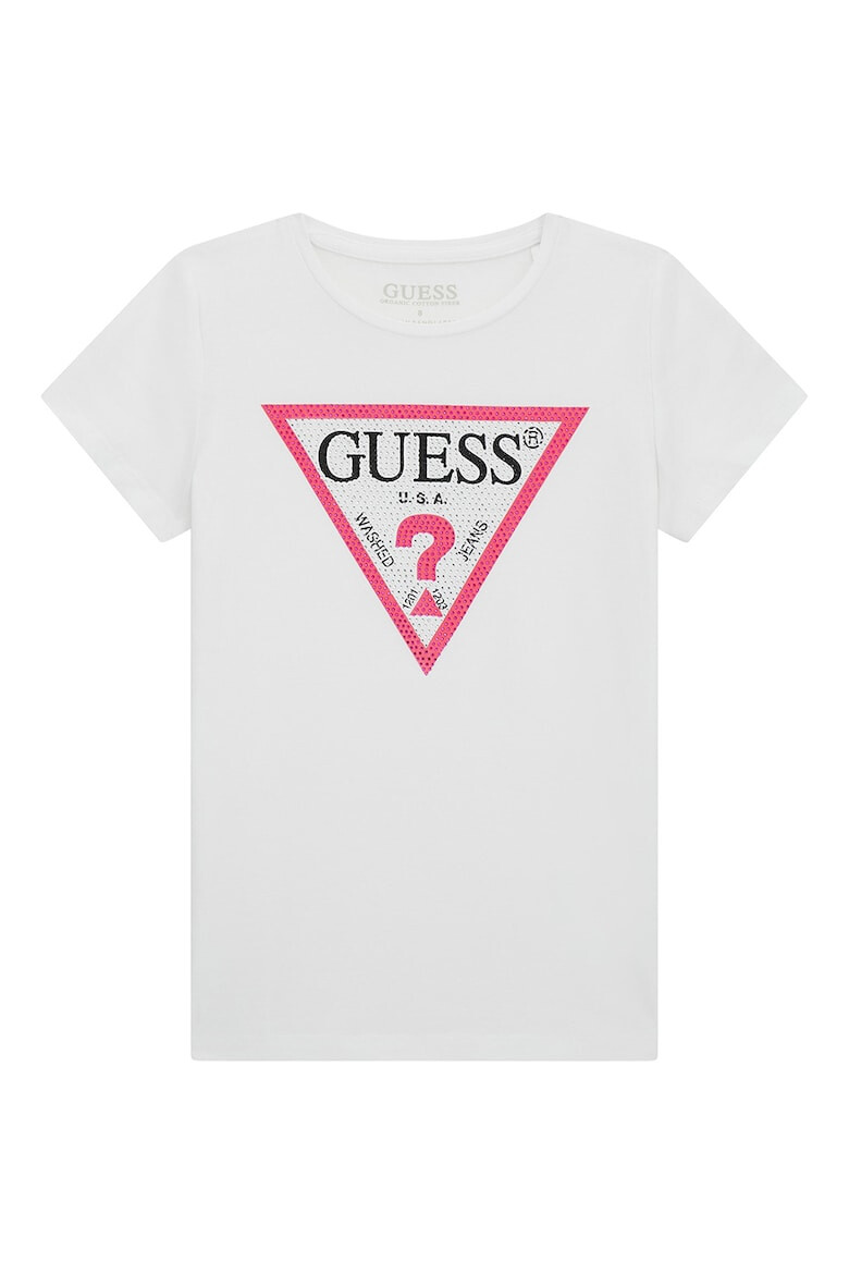 GUESS KIDS Tricou cu imprimeu logo si strasuri - Pled.ro