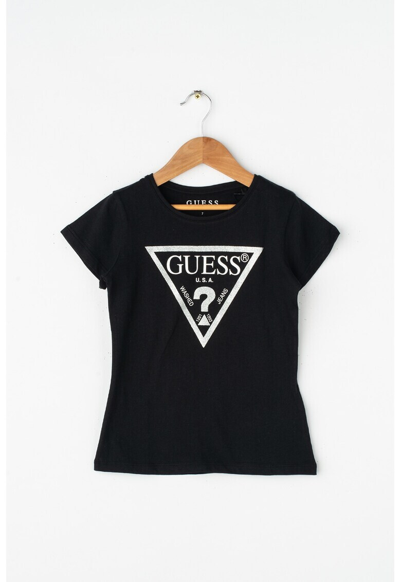 GUESS JEANS Tricou cu imprimeu logo stralucitor - Pled.ro