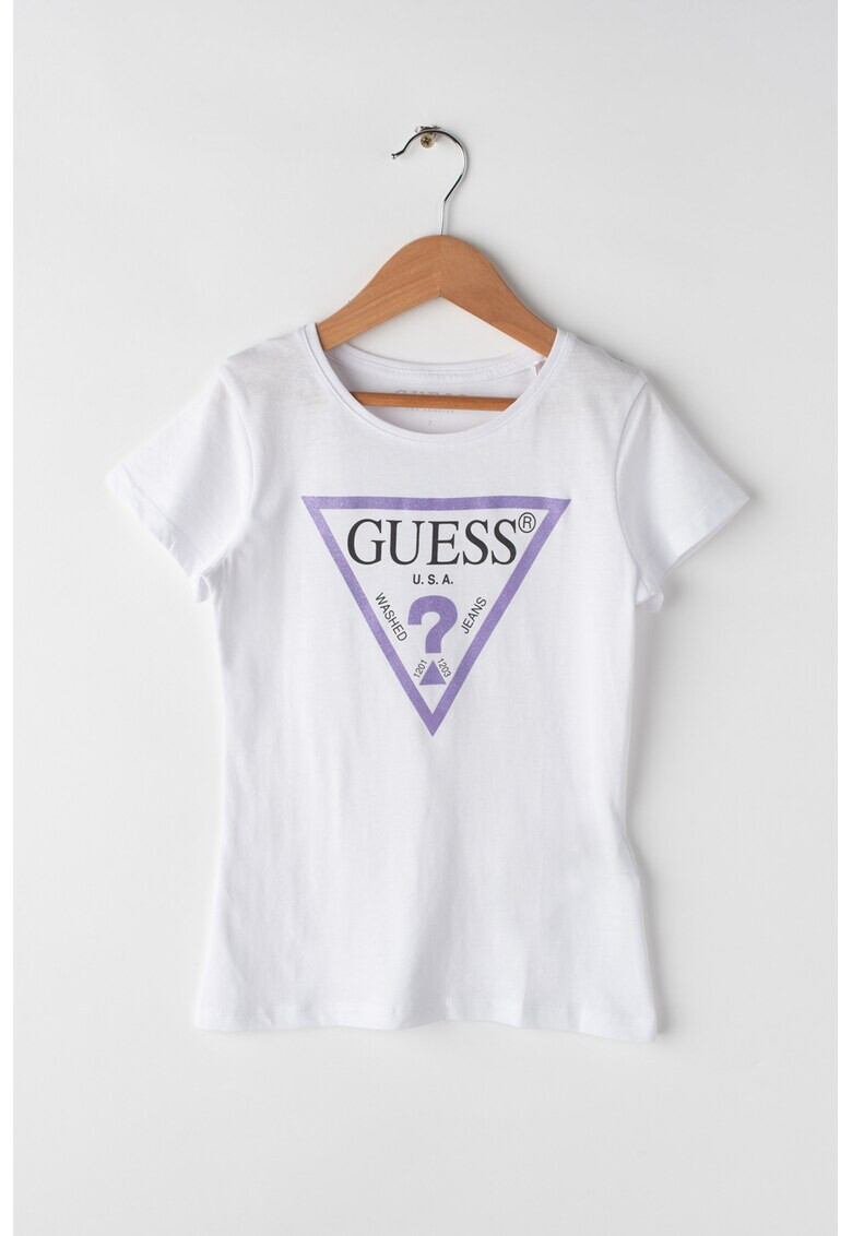 GUESS JEANS Tricou cu imprimeu logo stralucitor - Pled.ro